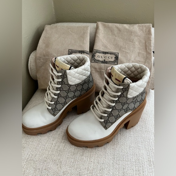 Gucci GG Platform High Block Heel Ankle Boots - Picture 3 of 11